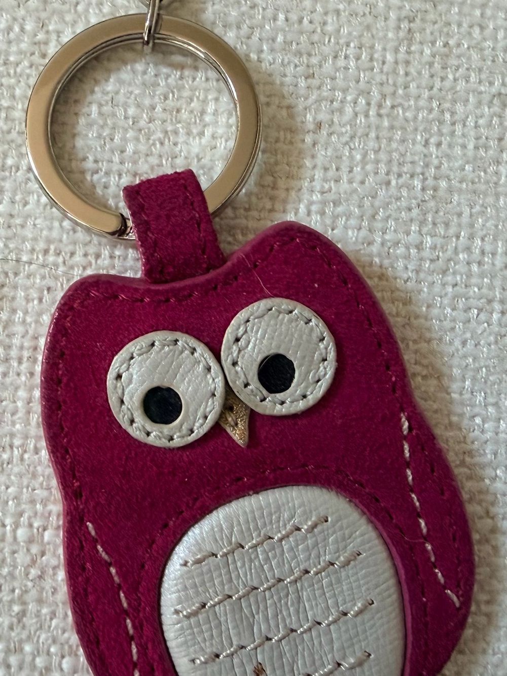 Coach Owl Keychain in Dark Pink - Cute Accessory